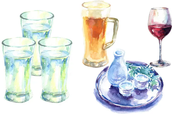 血圧と血糖値をコントロール:お酒