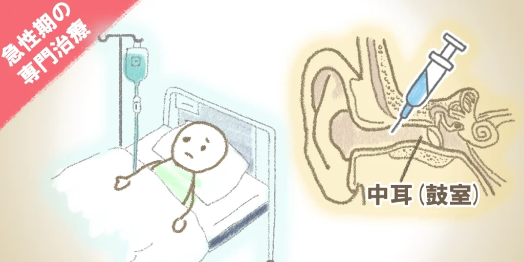 急性期における重症例に行われれる専門的治療例の図